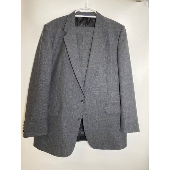Elkridge Sharkeys Big & Tall Mens Gray Suit 2-Button Jacket & Pants Set - Picture 1 of 16